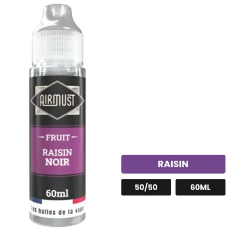 E-liquide Raisin Noir d'Airmust, 60 ml, saveur raisin.