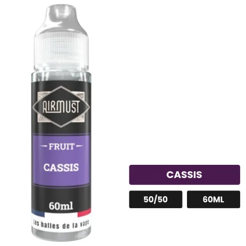 E-liquide Cassis d'Airmust, 60 ml, saveur cassis.