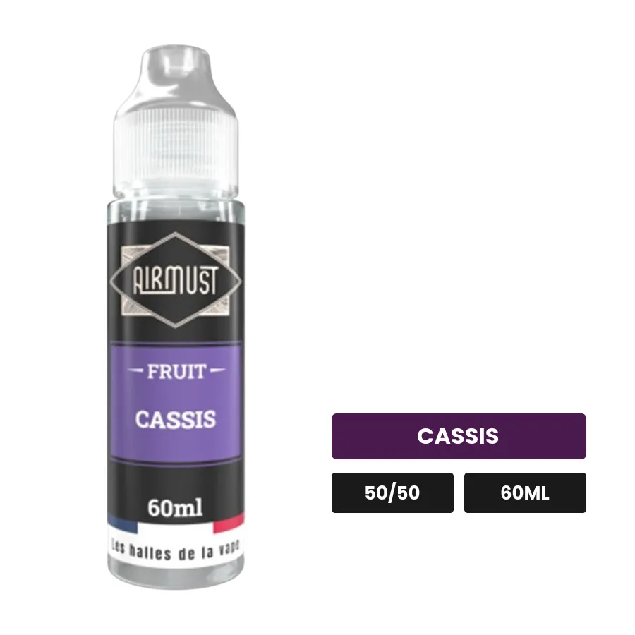 E-liquide Cassis d'Airmust, 60 ml, saveur cassis.