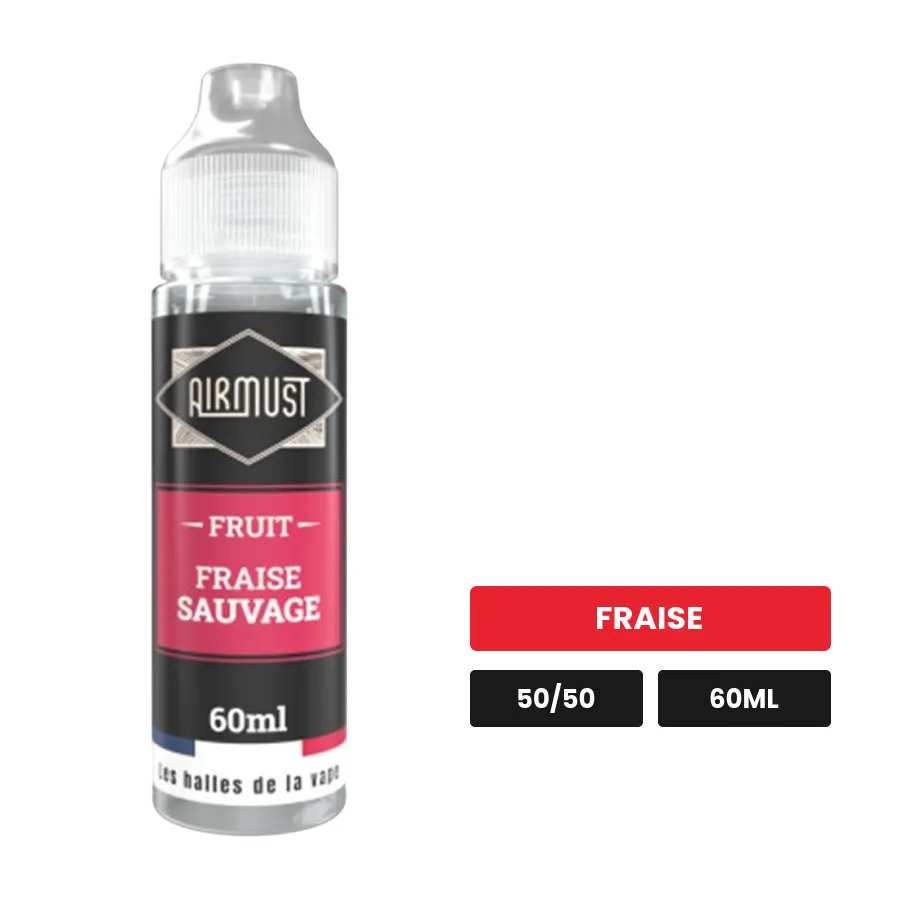 E-liquide Fraise Sauvage d'Airmust, 60 ml, saveur fraise.