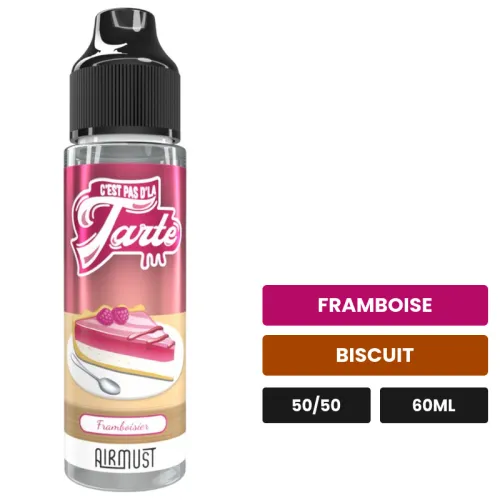 E-liquide Framboisier d'Airmust, 60 ml, saveurs framboise et biscuit.