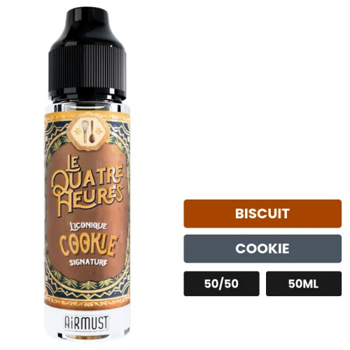 E-liquide L'Iconique Cookie Signature d'Airmust, 50 ml, saveurs biscuit et cookie.