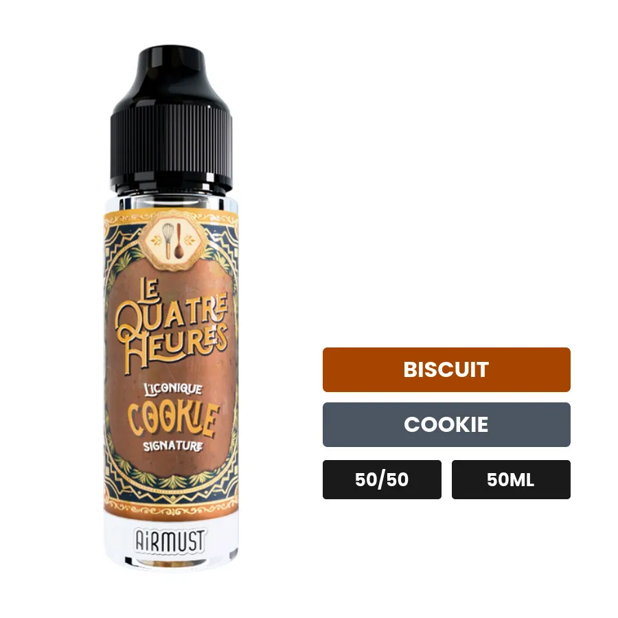 E-liquide L'Iconique Cookie Signature d'Airmust, 50 ml, saveurs biscuit et cookie.