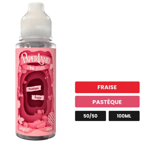 E-liquide Pink Fever d'Airmust, 100 ml, saveurs fraise et pastèque, sans nicotine — prêt à booster de nicotine.