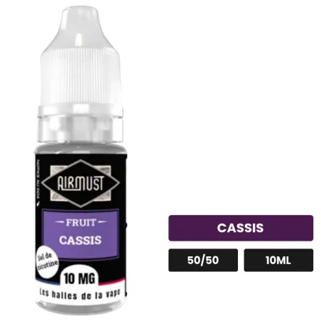 E-liquide Cassis d'Airmust, 10 ml, saveur cassis.