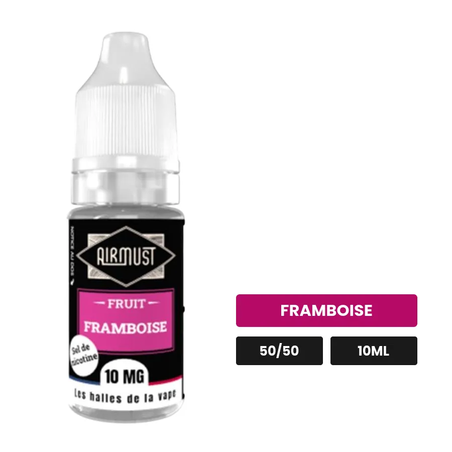 E-liquide Framboise d'Airmust, 10 ml, saveur framboise.