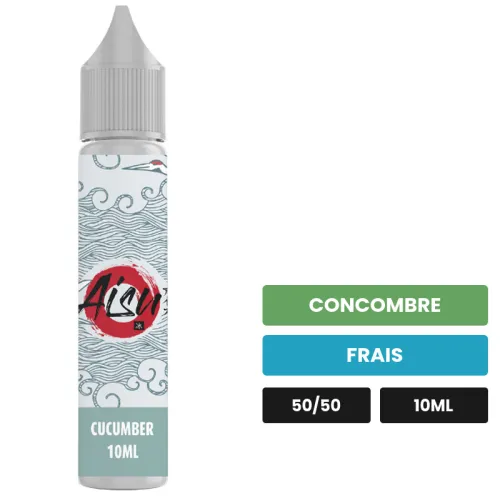 E-liquide Cucumber d'Aisu, 10 ml, saveurs concombre et frais, 10 mg de nicotine.