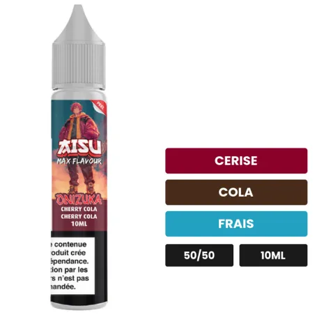 E-liquide Onizuka d'Aisu, 10 ml, saveurs cerise, cola et frais.