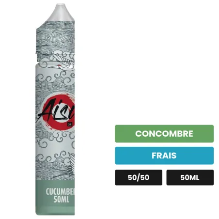 E-liquide Cucumber d'Aisu, 50 ml, saveurs concombre et frais, sans nicotine — prêt à booster de nicotine.