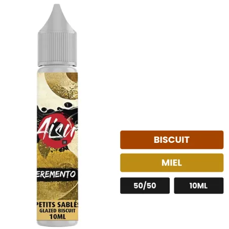 E-liquide Petits Sablés d'Aisu, 10 ml, saveurs biscuit et miel.