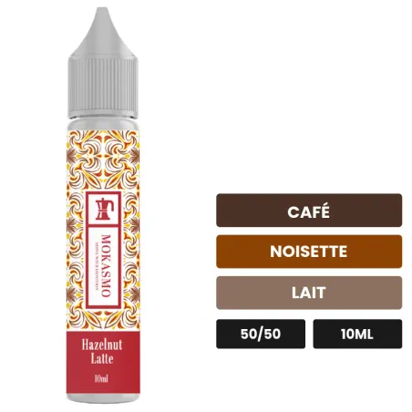 E-liquide Latte Noisette d'Aisu, 10 ml, saveurs café, noisette et lait.