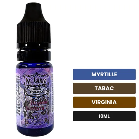 Arome concentre Virginia Blueberry d'Al Carlo, 10 ml, saveurs myrtille, tabac et virginia, sans nicotine — arôme à diluer de.