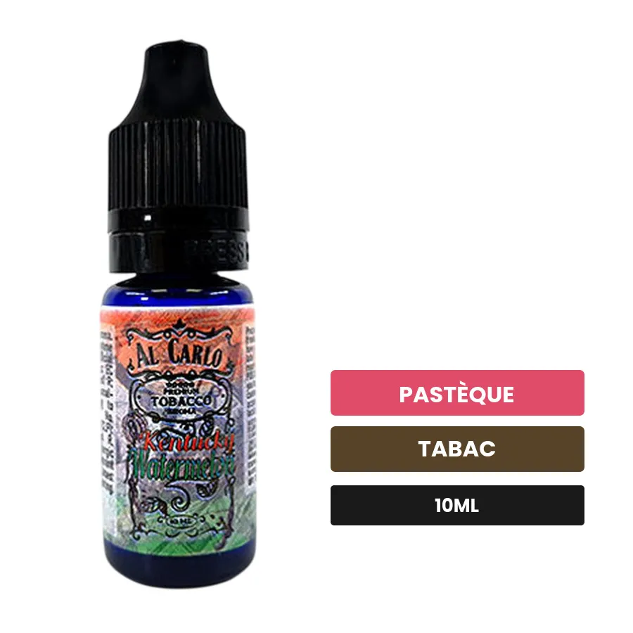 Arome concentre Kentucky Watermelon d'Al Carlo, 10 ml, saveurs pastèque et tabac, sans nicotine — arôme à diluer de nicotine.