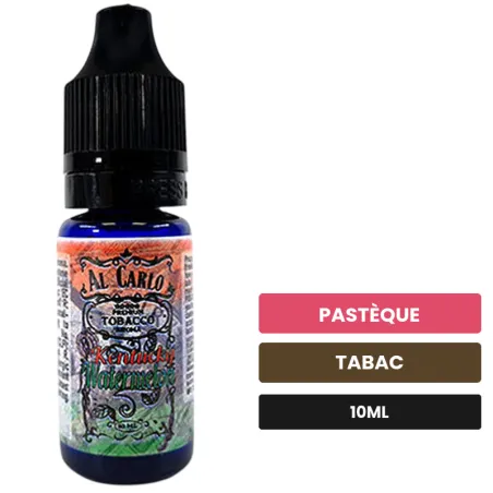 Arome concentre Kentucky Watermelon d'Al Carlo, 10 ml, saveurs pastèque et tabac, sans nicotine — arôme à diluer de nicotine.
