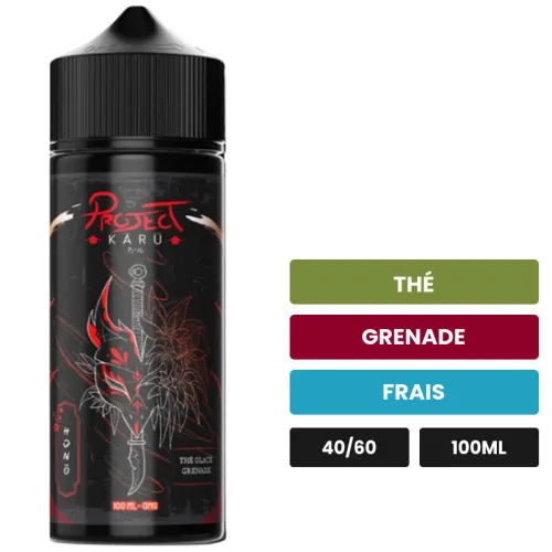 E-liquide Hono d'Al-Kimiya, 100 ml, saveurs thé, grenade et frais, sans nicotine — prêt à booster de nicotine.