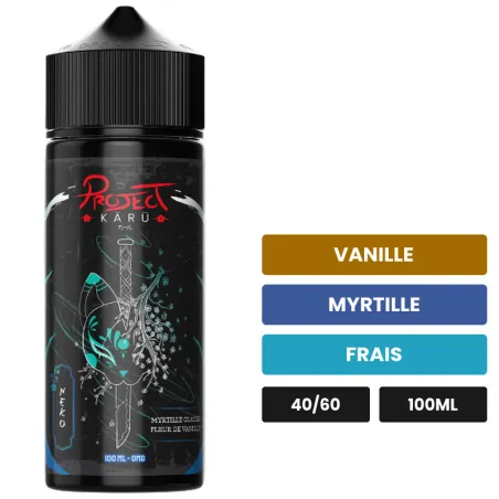 E-liquide Neko d'Al-Kimiya, 100 ml, saveurs vanille, myrtille et frais, sans nicotine — prêt à booster de nicotine.