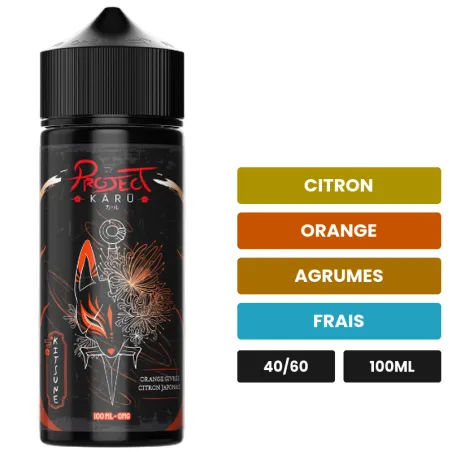 E-liquide Kitsune d'Al-Kimiya, 100 ml, saveurs citron, orange, agrumes et 1 autre, sans nicotine — prêt à booster de nicotine.