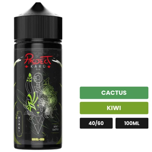 E-liquide Usagi d'Al-Kimiya, 100 ml, saveurs cactus et kiwi, sans nicotine — prêt à booster de nicotine.