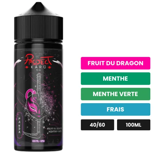 E-liquide Panda d'Al-Kimiya, 100 ml, saveurs fruit du dragon, menthe, menthe verte et 1 autre, sans nicotine — prêt à.