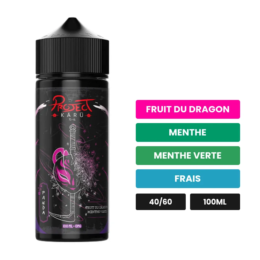 E-liquide Panda d'Al-Kimiya, 100 ml, saveurs fruit du dragon, menthe, menthe verte et 1 autre, sans nicotine — prêt à.