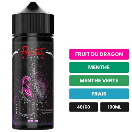 E-liquide Panda d'Al-Kimiya, 100 ml, saveurs fruit du dragon, menthe, menthe verte et 1 autre, sans nicotine — prêt à.