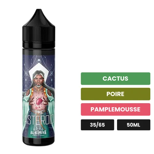 E-liquide The Asteroid d'Al-Kimiya, 50 ml, saveurs cactus, poire et pamplemousse.