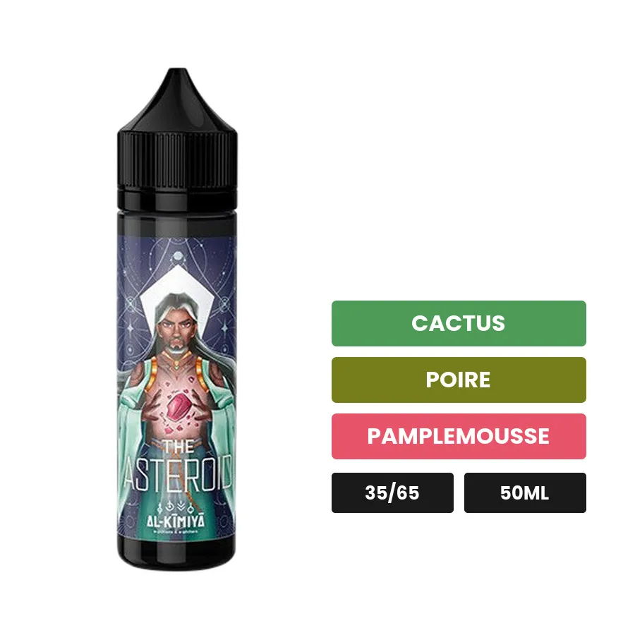 E-liquide The Asteroid d'Al-Kimiya, 50 ml, saveurs cactus, poire et pamplemousse.