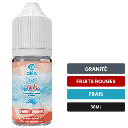 Arome concentre Fruits Rouges d'Alfaliquid, 30 ml, saveurs granité, fruits rouges et frais, sans nicotine — arôme à diluer.