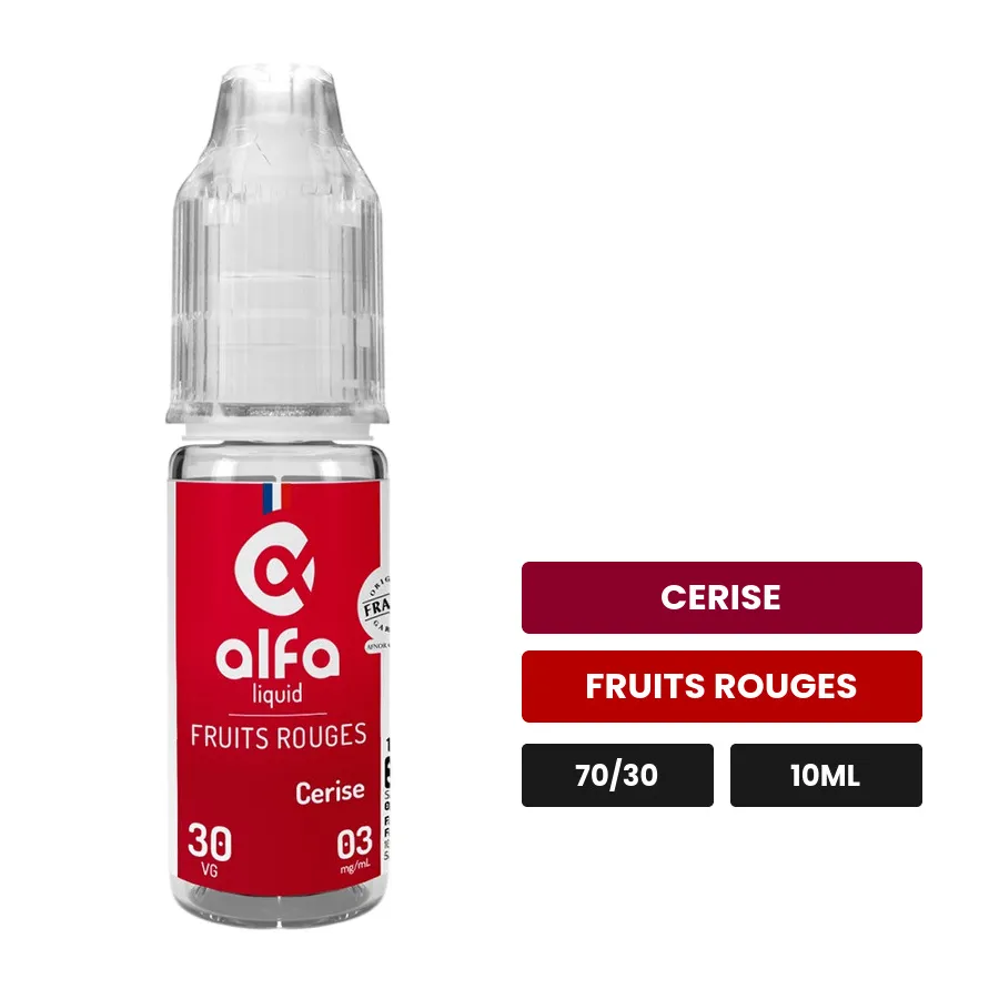 E-liquide Cerise d'Alfaliquid, 10 ml, saveurs cerise et fruits rouges.