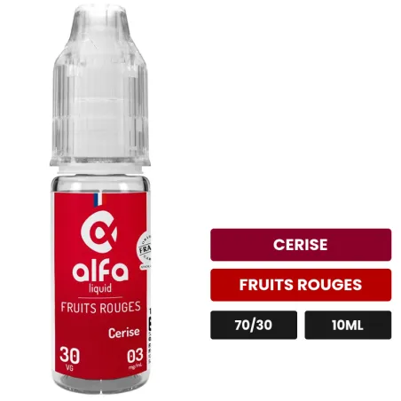 E-liquide Cerise d'Alfaliquid, 10 ml, saveurs cerise et fruits rouges.