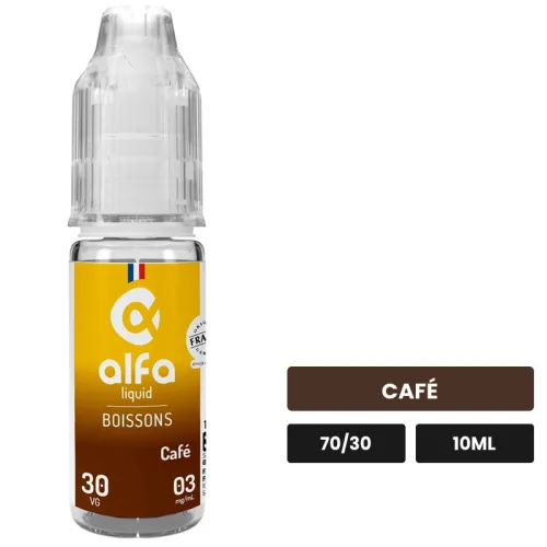 E-liquide Café d'Alfaliquid, 10 ml, saveur café.