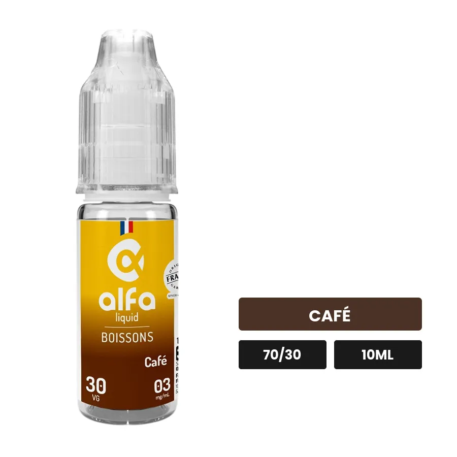 E-liquide Café d'Alfaliquid, 10 ml, saveur café.
