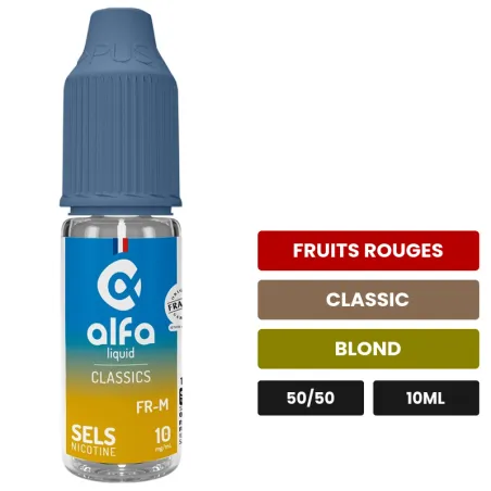 E-liquide Fr-m d'Alfaliquid, 10 ml, saveurs fruits rouges, classic et blond.
