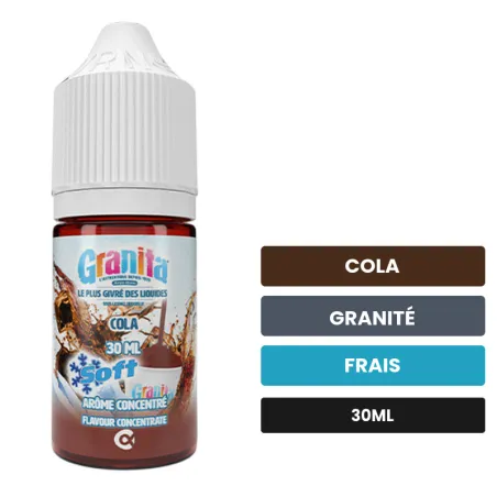 Arome concentre Cola d'Alfaliquid, 30 ml, saveurs cola, granité et frais.