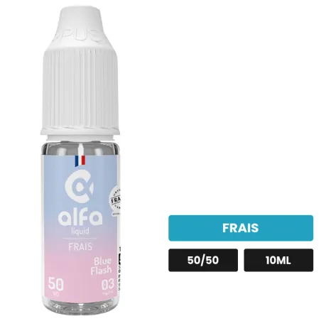 E-liquide Blue Flash d'Alfaliquid, 10 ml, saveur frais.