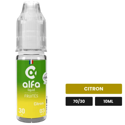 E-liquide Citron Femminello d'Alfaliquid, 10 ml, saveur citron.
