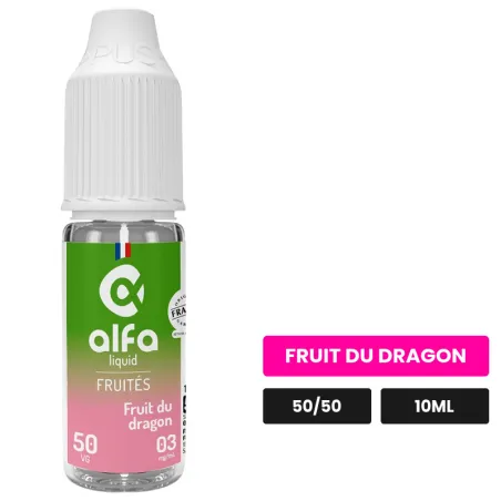 E-liquide Fruit du Dragon 50/50 d'Alfaliquid, 10 ml, saveur fruit du dragon.