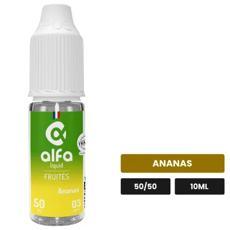E-liquide Ananas Sweet 50/50 d'Alfaliquid, 10 ml, saveur ananas.