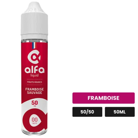 E-liquide Framboise Sauvage d'Alfaliquid, 50 ml, saveur framboise.