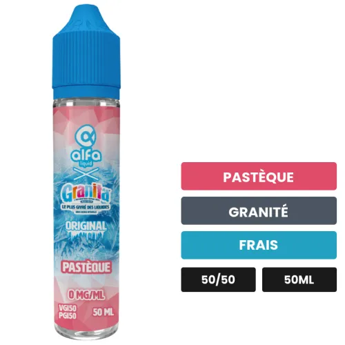 E-liquide Pastèque d'Alfaliquid, 50 ml, saveurs pastèque, granité et frais.