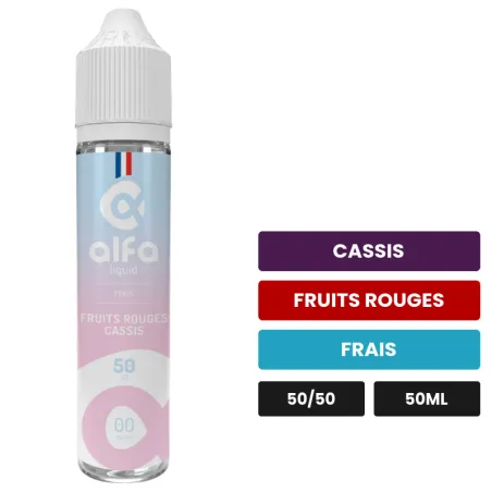 E-liquide Fruits Rouges Cassis d'Alfaliquid, 50 ml, saveurs cassis, fruits rouges et frais.