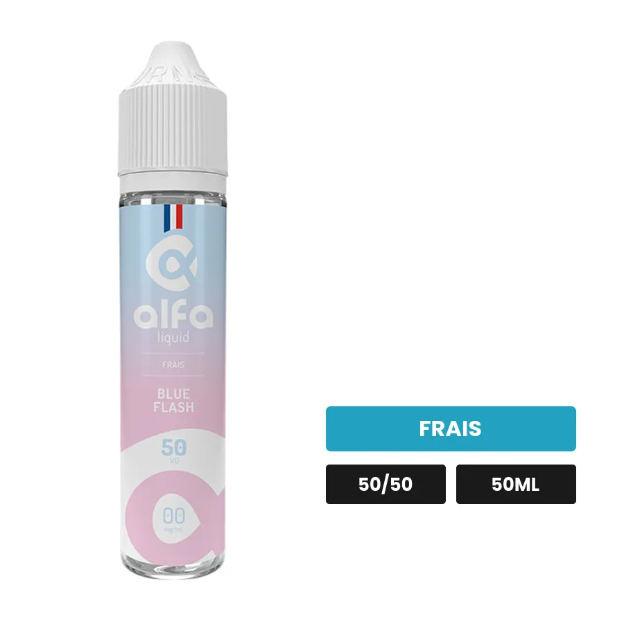 E-liquide Blue Flash d'Alfaliquid, 50 ml, saveur frais.