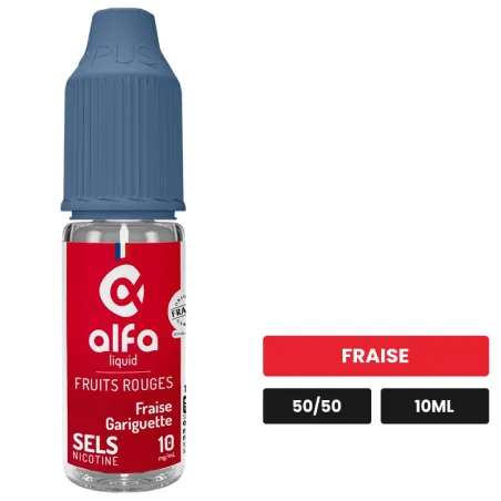 E-liquide Fraise Gariguette d'Alfaliquid, 10 ml, saveur fraise.