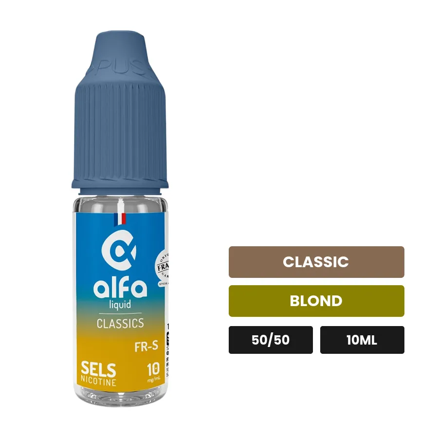 E-liquide Fr-s d'Alfaliquid, 10 ml, saveurs classic et blond.
