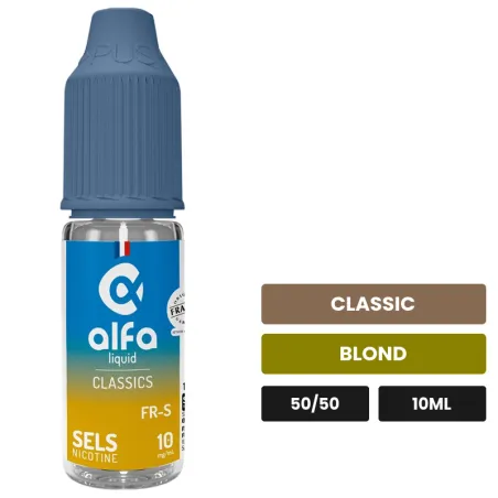 E-liquide Fr-s d'Alfaliquid, 10 ml, saveurs classic et blond.