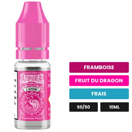 E-liquide L'Hydre de La Belle Époque, 10 ml, saveurs framboise, fruit du dragon et frais.