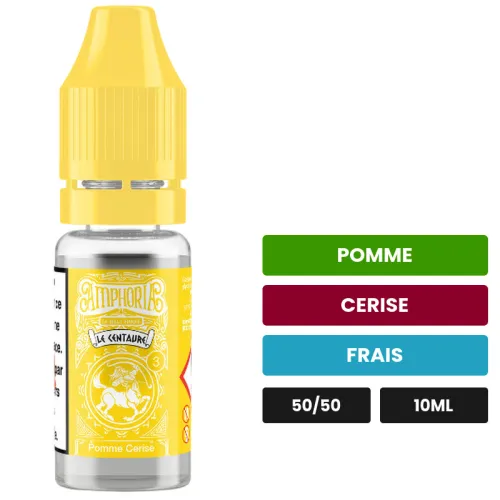 E-liquide Le Centaure de La Belle Époque, 10 ml, saveurs pomme, cerise et frais.