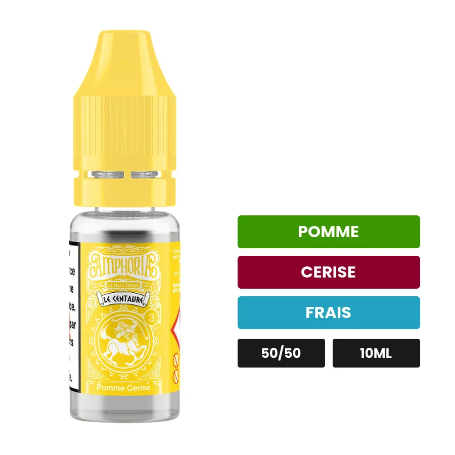 E-liquide Le Centaure de La Belle Époque, 10 ml, saveurs pomme, cerise et frais.