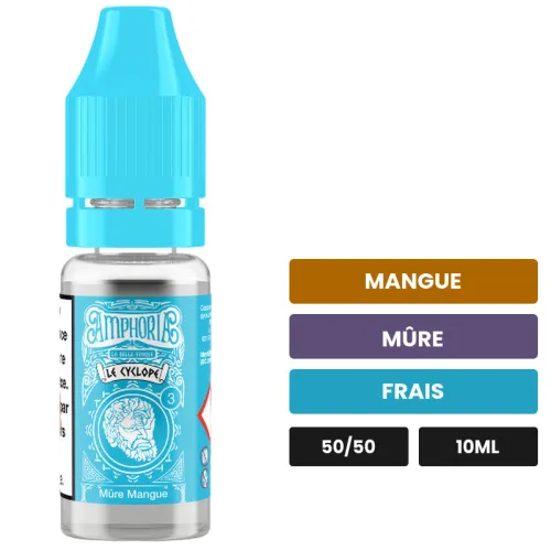 E-liquide Le Cyclope de La Belle Époque, 10 ml, saveurs mangue, mûre et frais.