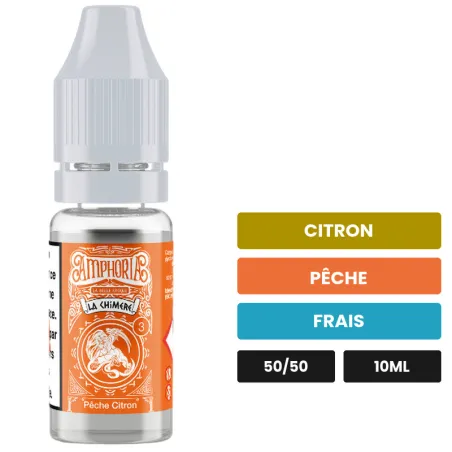 E-liquide La Chimère de La Belle Époque, 10 ml, saveurs citron, pêche et frais.